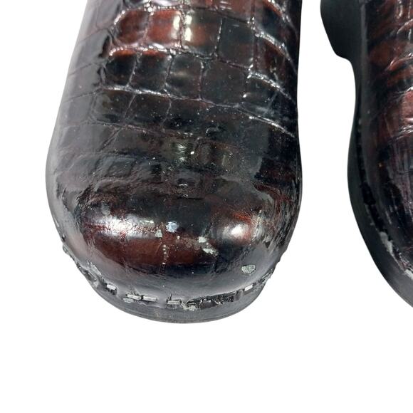 DANSKO! IRIDESCENT BURGUNDY/BLACK CROCO IMPRINT ULTRA COMFY PRO CLOGS! SZ 7.5 - Picture 10 of 12